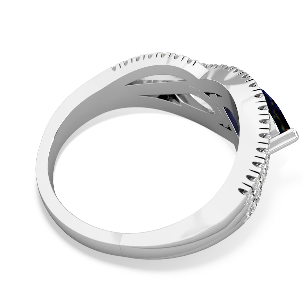 Sapphire Diamond Rivers 14K White Gold ring R3070