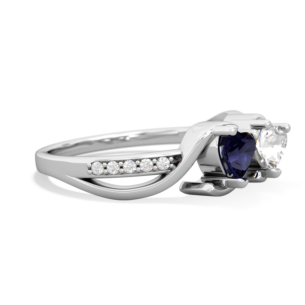 Sapphire Side By Side 14K White Gold ring R3090