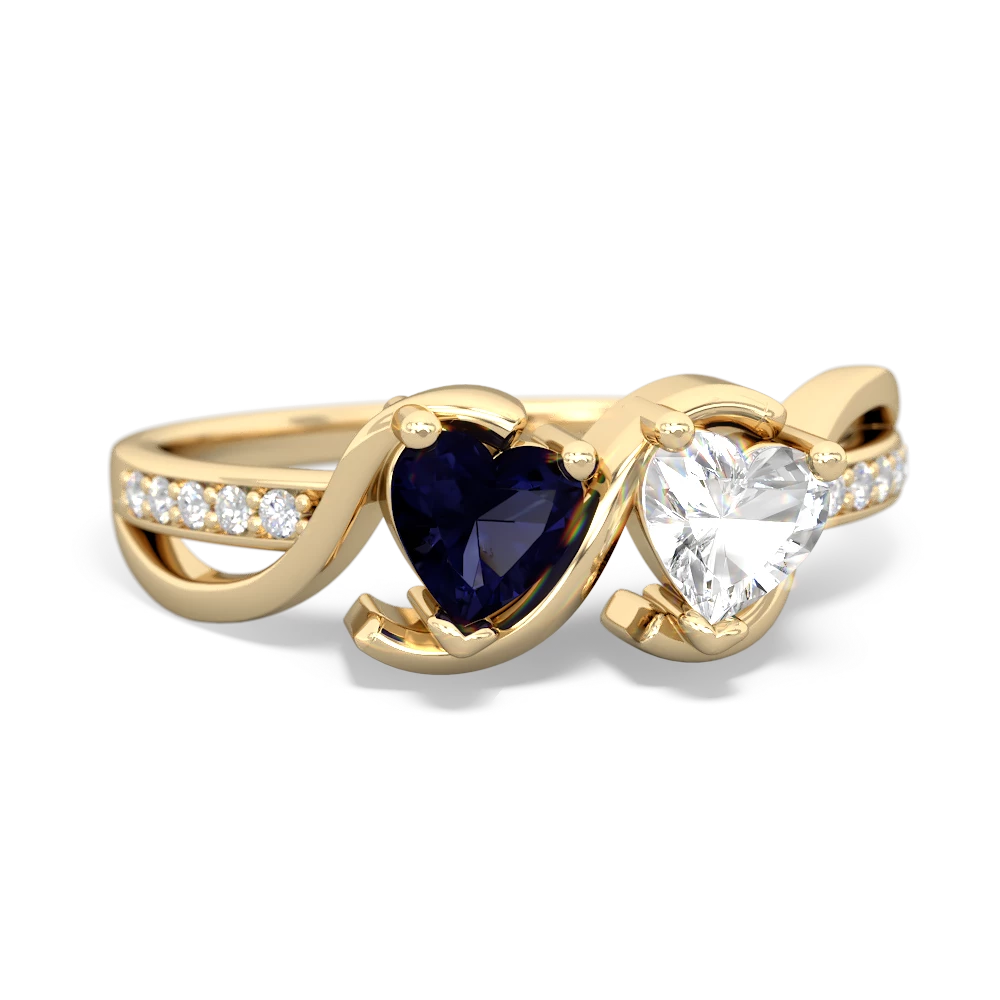 Sapphire Side By Side 14K Yellow Gold ring R3090