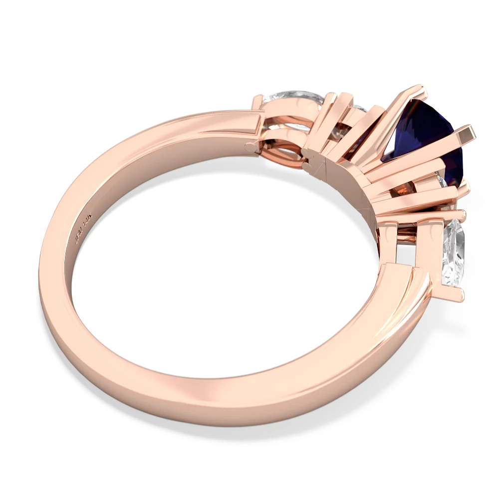 Sapphire 6Mm Round Eternal Embrace Engagement 14K Rose Gold ring R2005