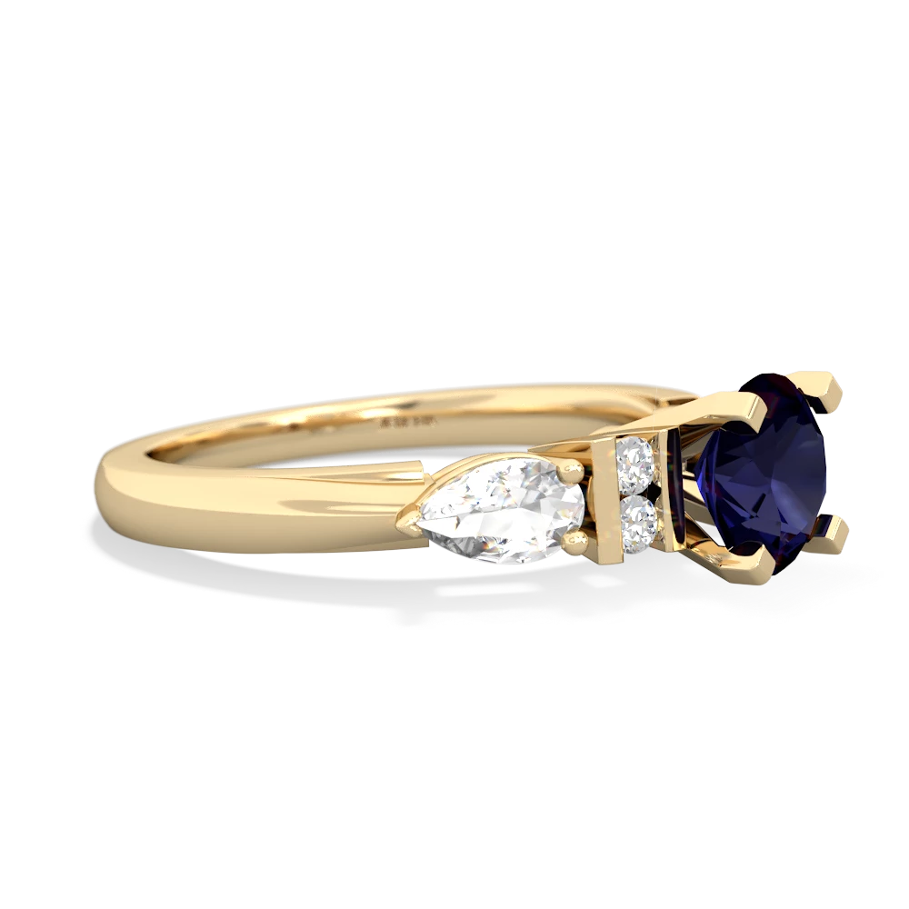 Sapphire 6Mm Round Eternal Embrace Engagement 14K Yellow Gold ring R2005