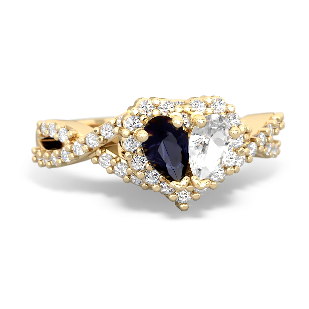 Sapphire Diamond Twist 'One Heart' 14K Yellow Gold ring R2640HRT