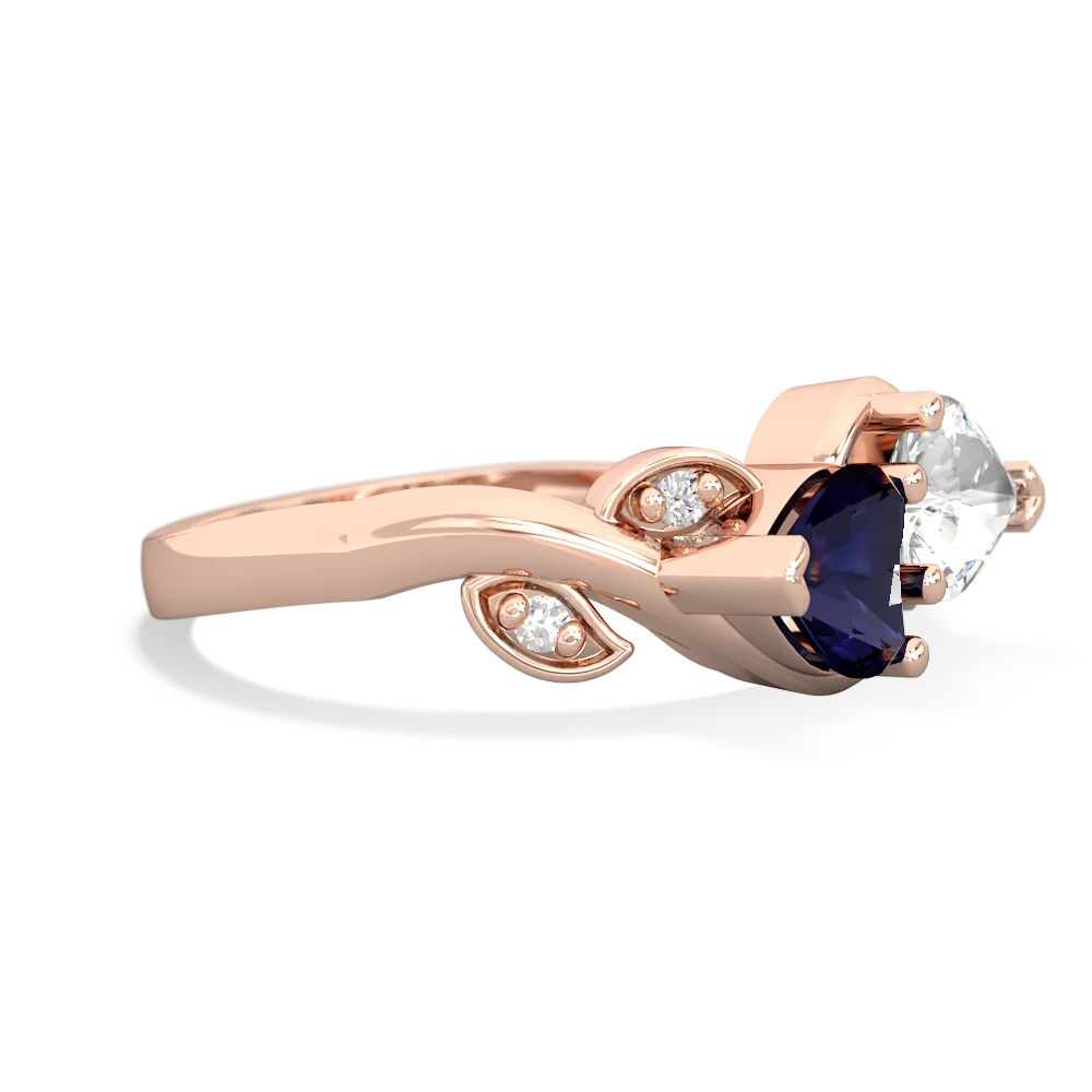 Sapphire Floral Elegance 14K Rose Gold ring R5790