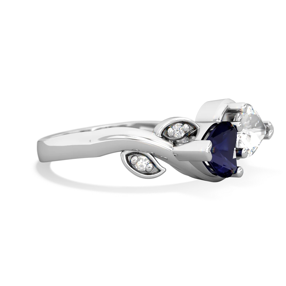 Sapphire Floral Elegance 14K White Gold ring R5790