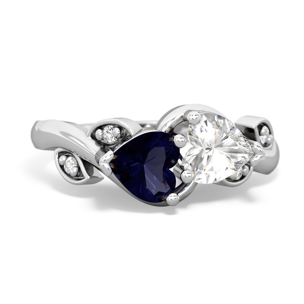 Sapphire Floral Elegance 14K White Gold ring R5790