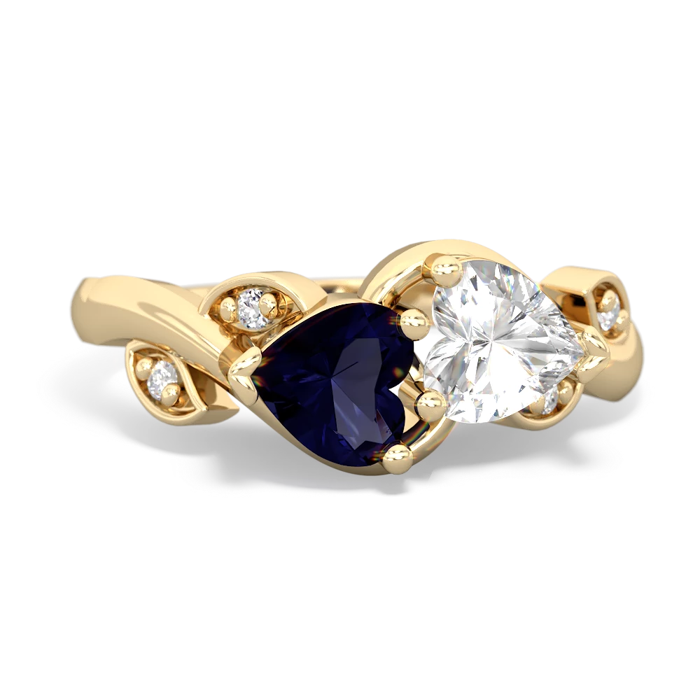 Sapphire Floral Elegance 14K Yellow Gold ring R5790