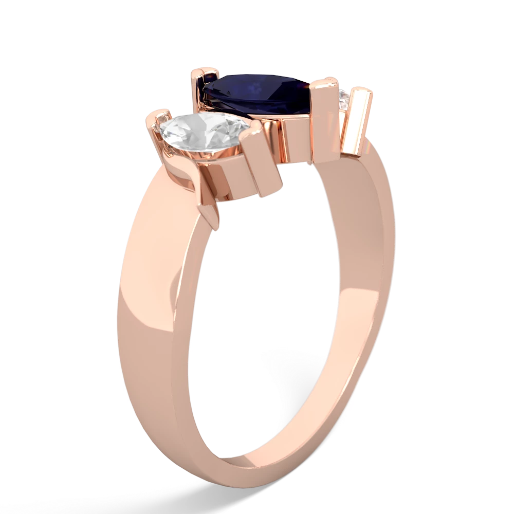 Sapphire Three Peeks 14K Rose Gold ring R2433