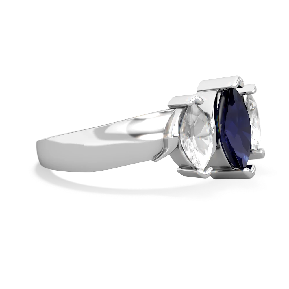 Sapphire Three Peeks 14K White Gold ring R2433