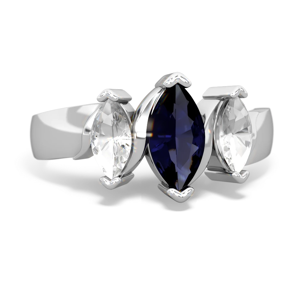 Sapphire Three Peeks 14K White Gold ring R2433