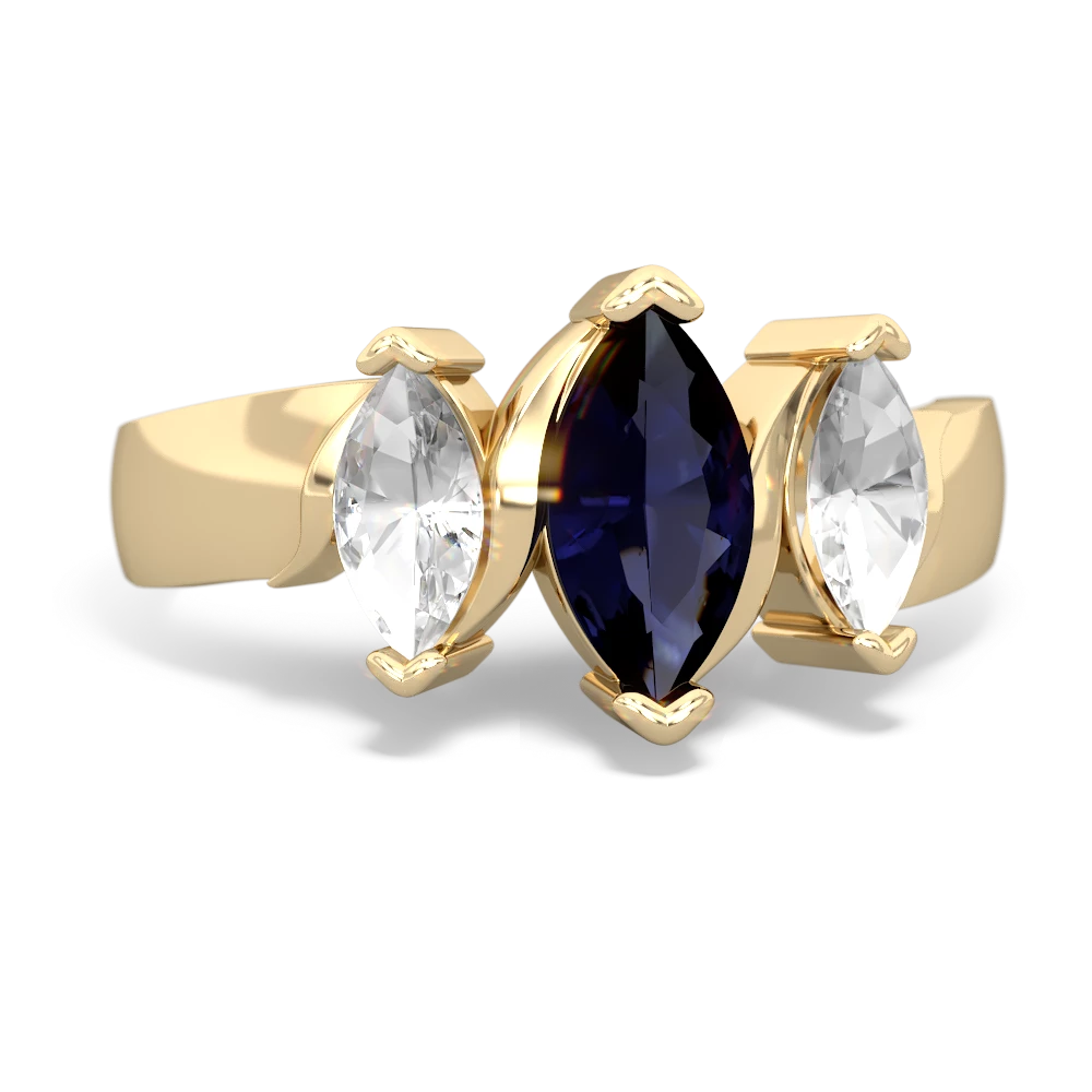 Sapphire Three Peeks 14K Yellow Gold ring R2433