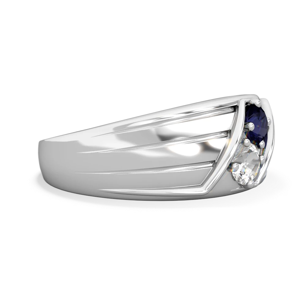 Sapphire Men's Streamline 14K White Gold ring R0460