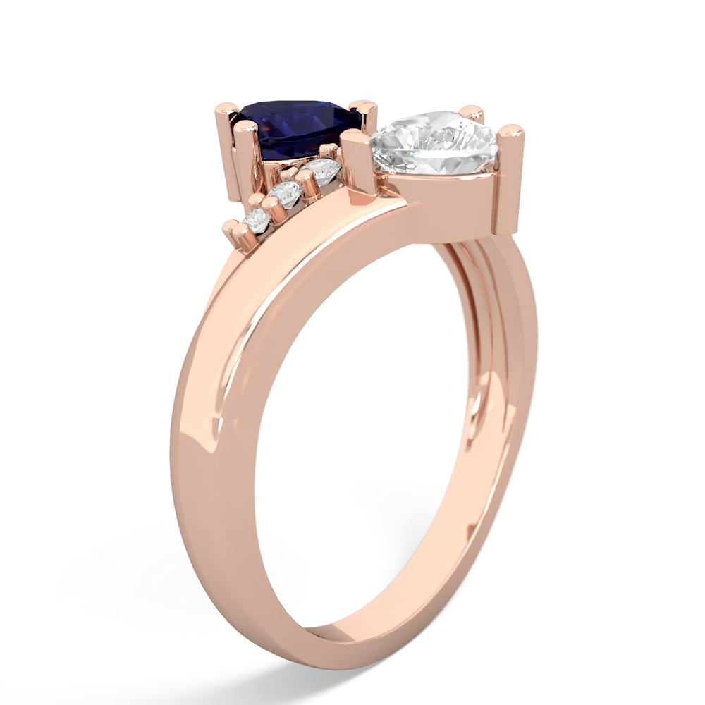 Sapphire Heart To Heart 14K Rose Gold ring R2064