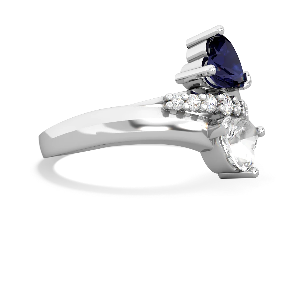 Sapphire Heart To Heart 14K White Gold ring R2064