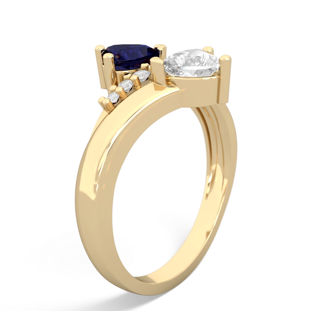 Sapphire Heart To Heart 14K Yellow Gold ring R2064