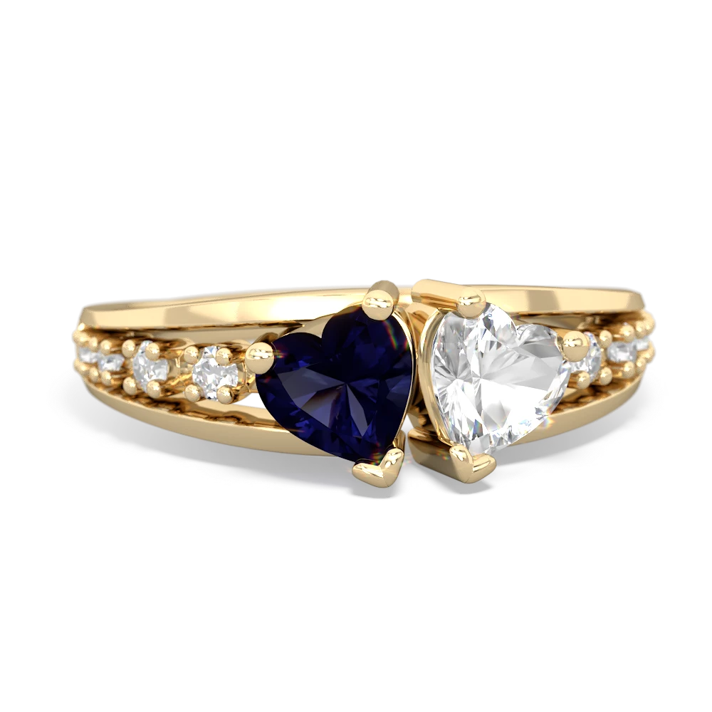 Sapphire Heart To Heart 14K Yellow Gold ring R3342