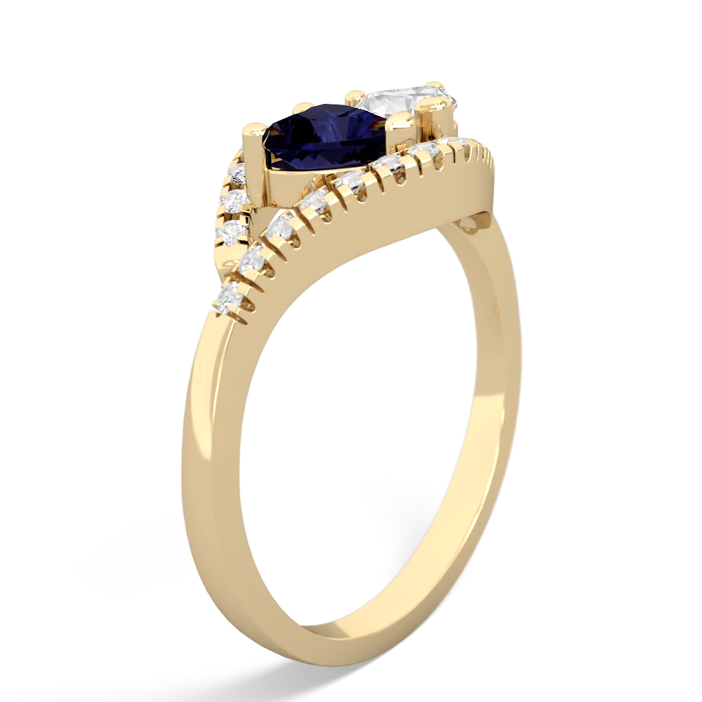 Sapphire Mother And Child 14K Yellow Gold ring R3010