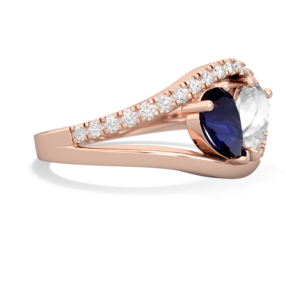 Sapphire Nestled Heart Keepsake 14K Rose Gold ring R5650