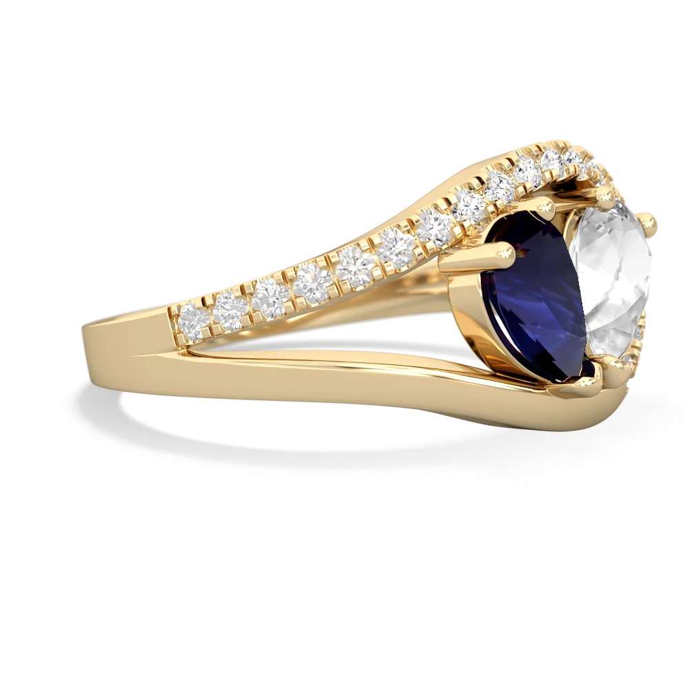 Sapphire Nestled Heart Keepsake 14K Yellow Gold ring R5650