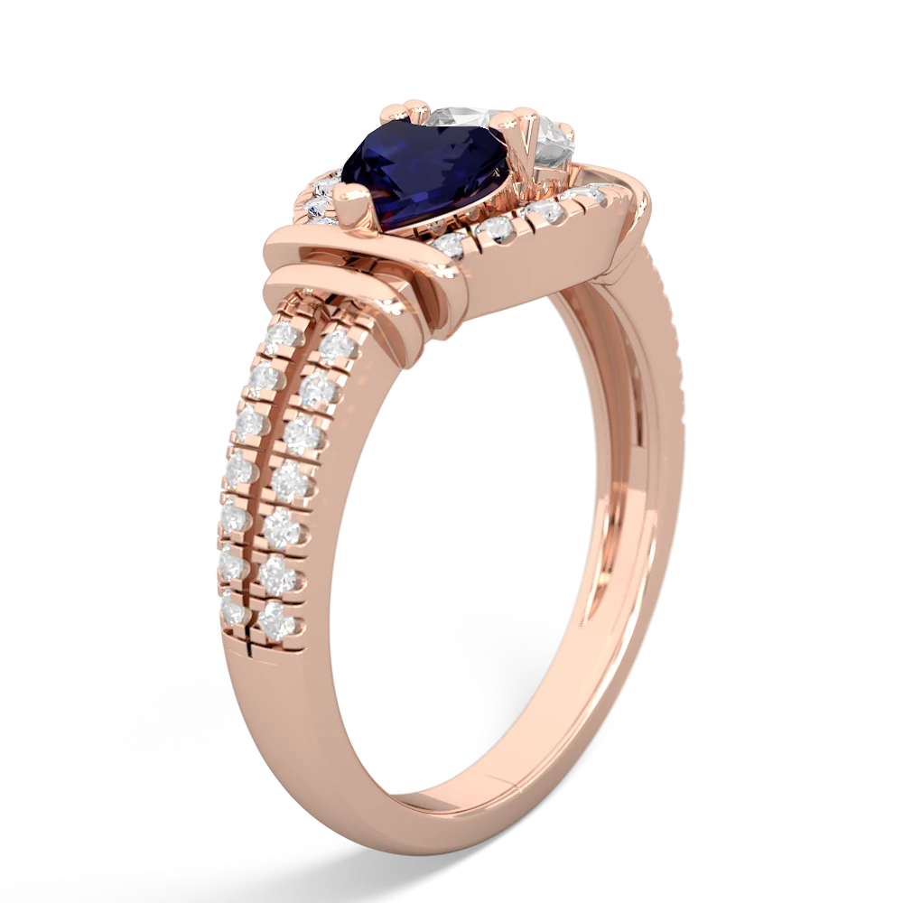 Sapphire Art-Deco Keepsake 14K Rose Gold ring R5630