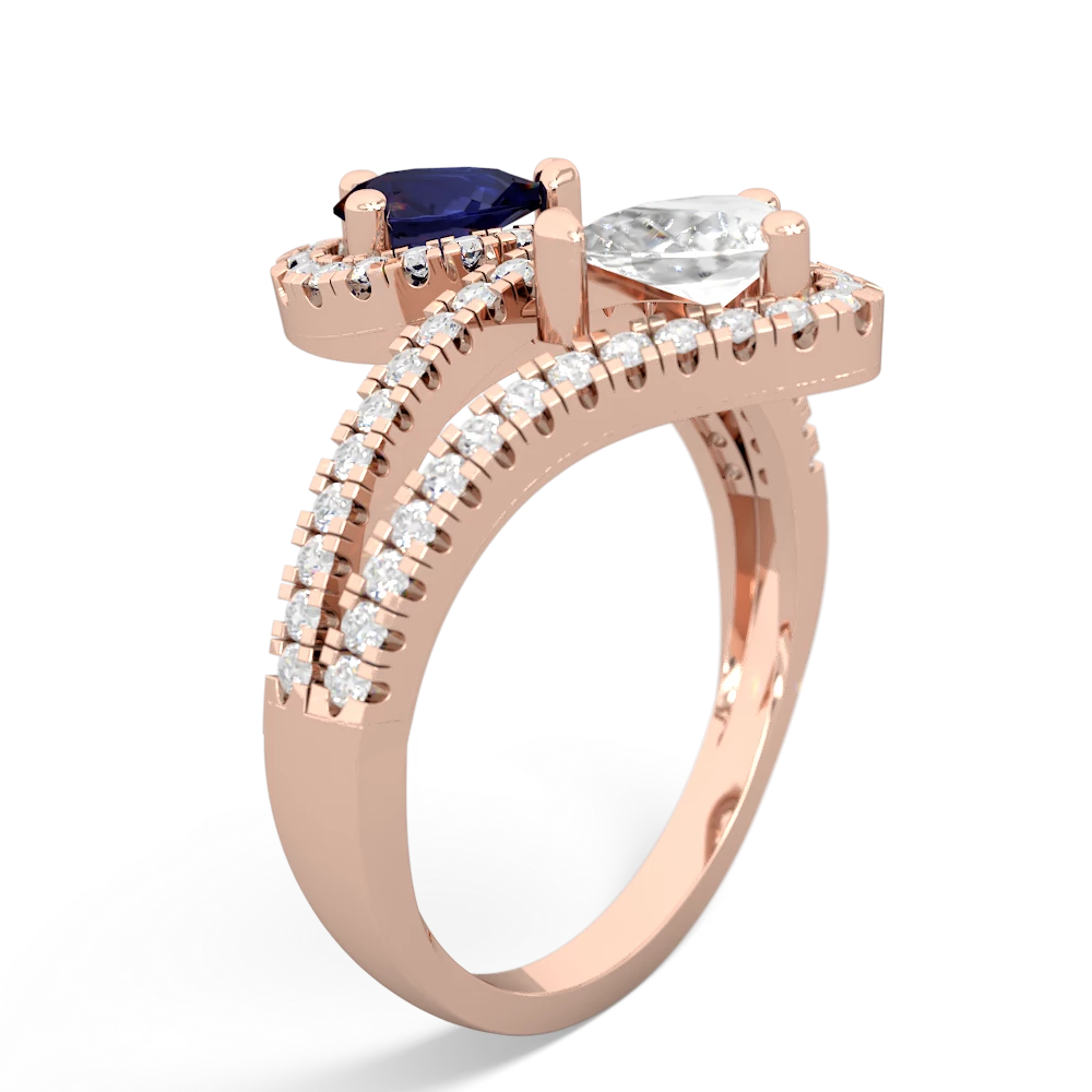 Sapphire Diamond Dazzler 14K Rose Gold ring R3000