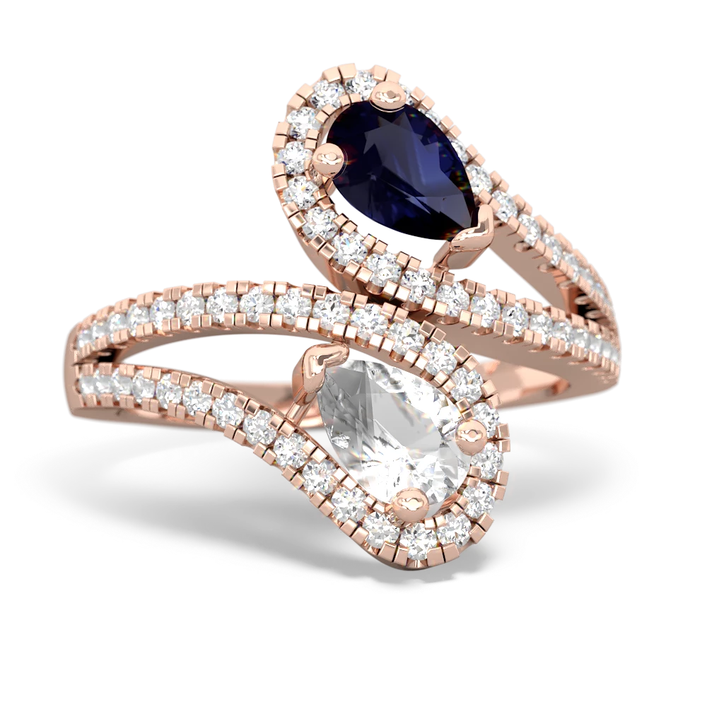 Sapphire Diamond Dazzler 14K Rose Gold ring R3000