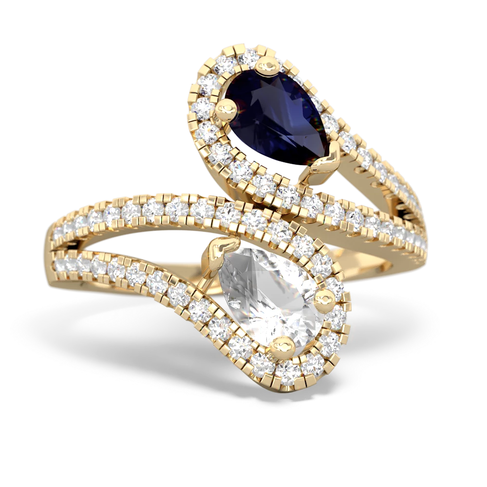 Sapphire Diamond Dazzler 14K Yellow Gold ring R3000