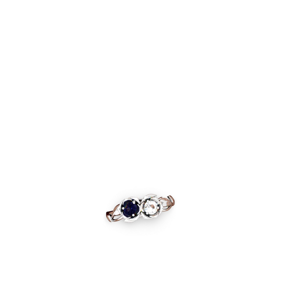 Sapphire Rose Garden 14K White Gold ring R5510