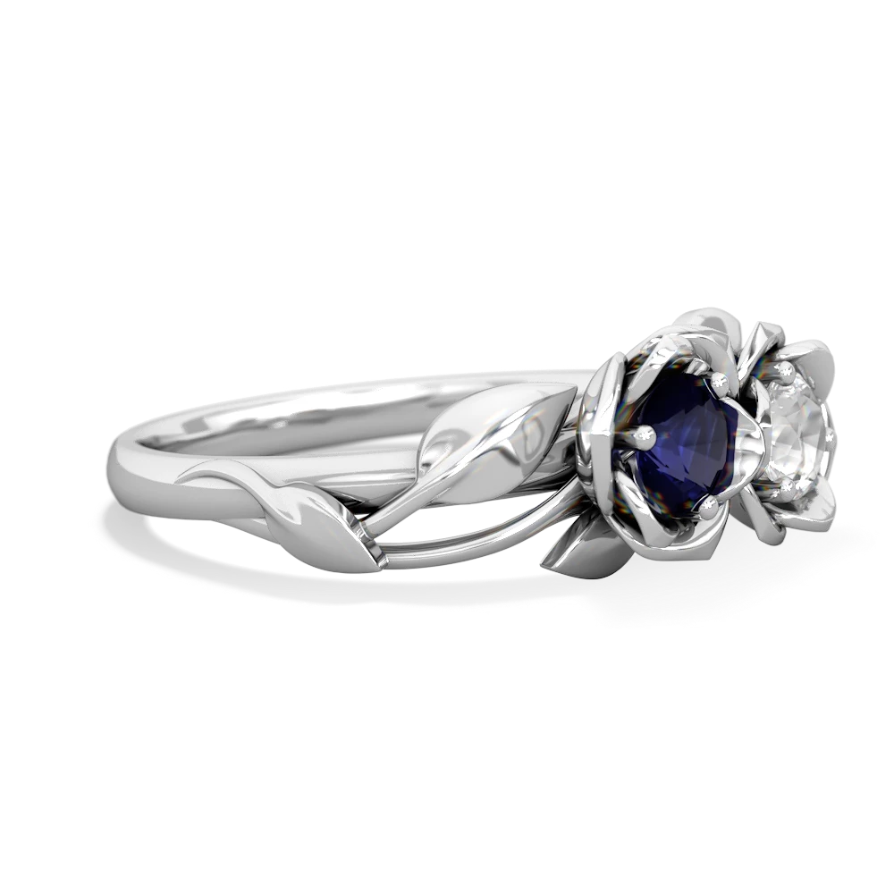 Sapphire Rose Garden 14K White Gold ring R5510