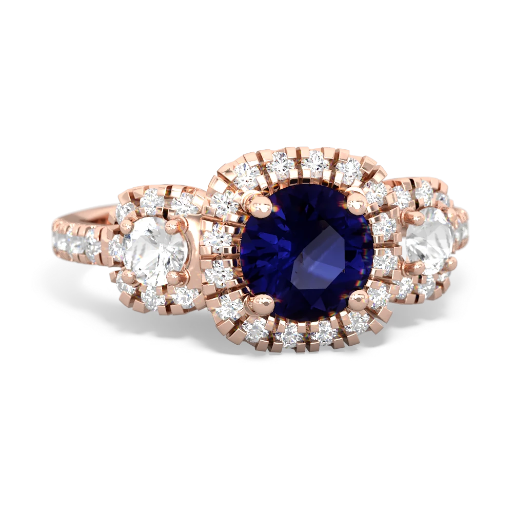 Sapphire Regal Halo 14K Rose Gold ring R5350