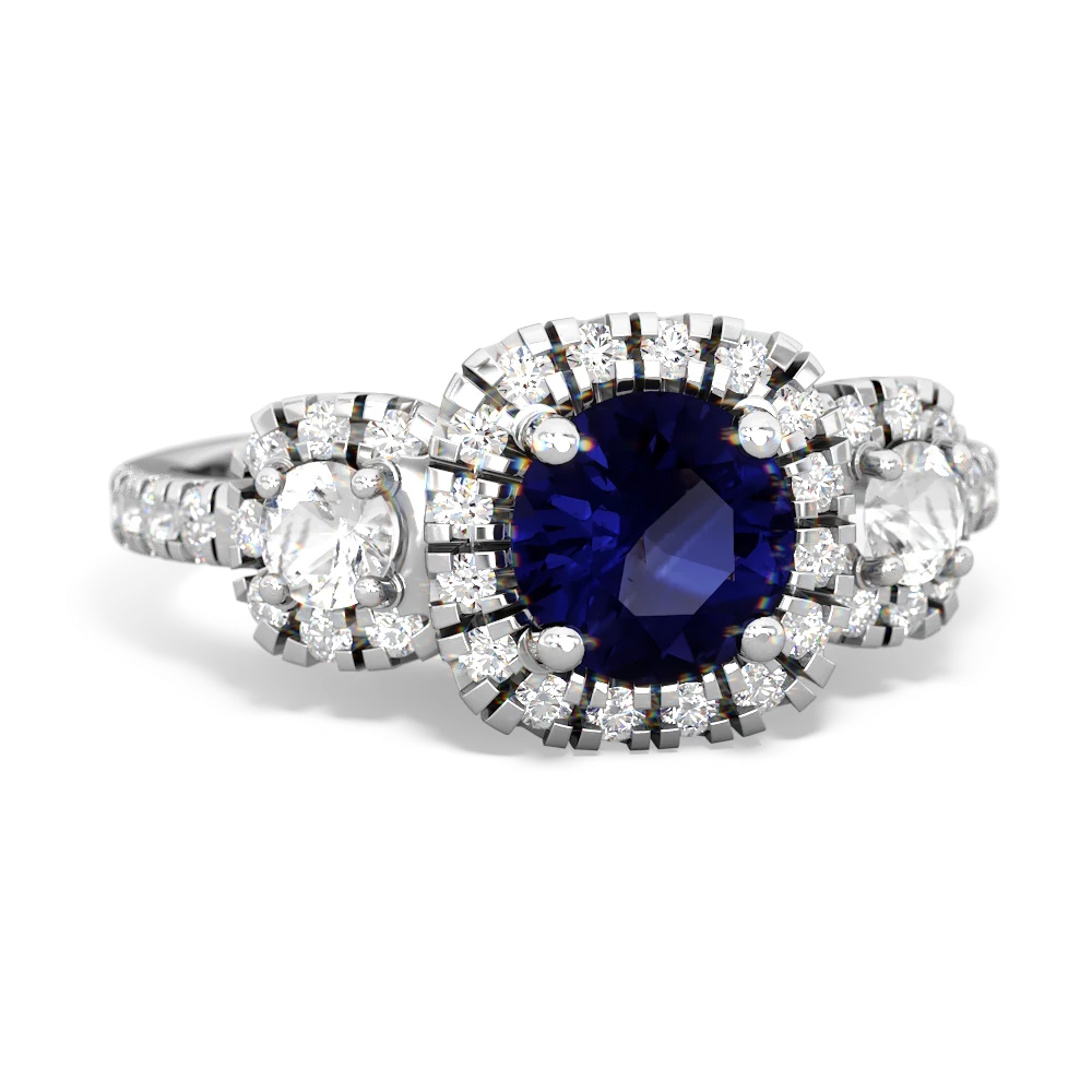 Sapphire Regal Halo 14K White Gold ring R5350