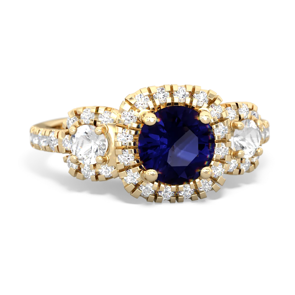 Sapphire Regal Halo 14K Yellow Gold ring R5350