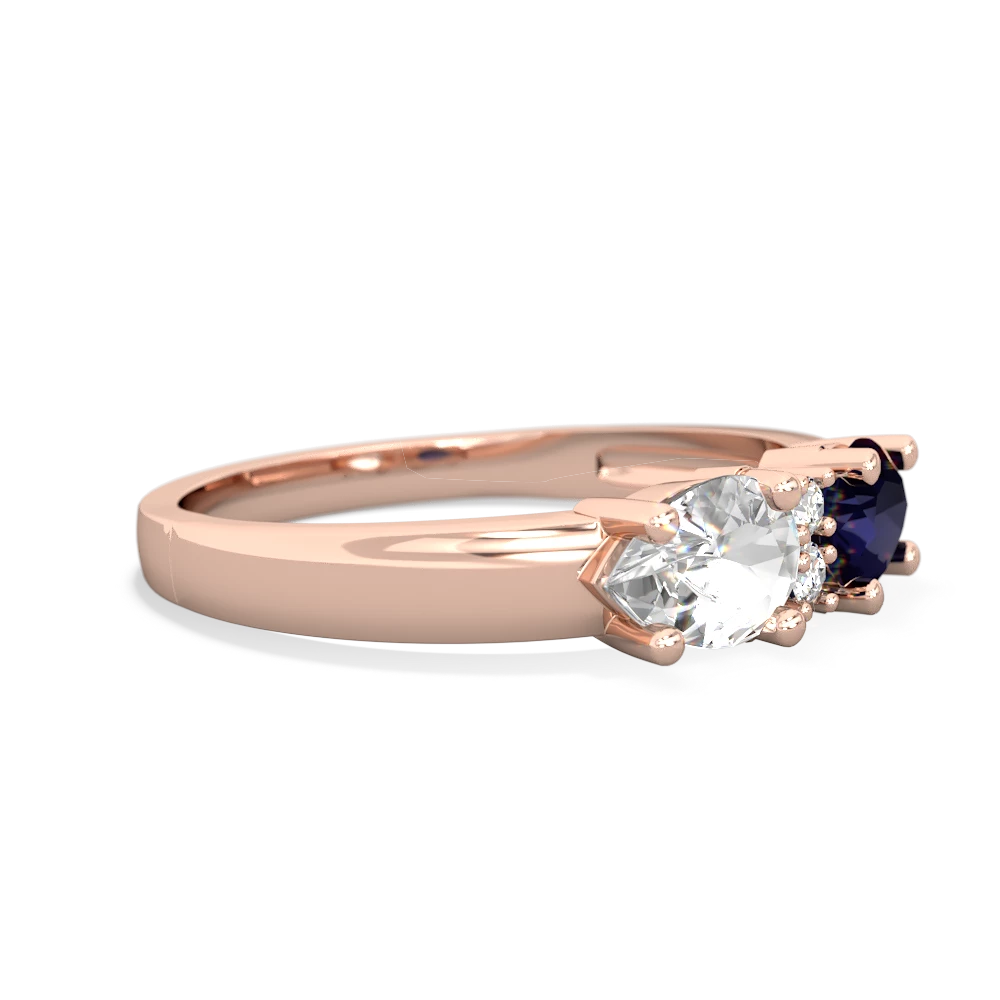 Sapphire Pear Bowtie 14K Rose Gold ring R0865