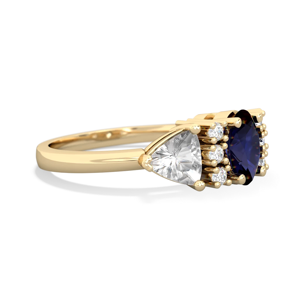 Sapphire Antique Style Three Stone 14K Yellow Gold ring R2186