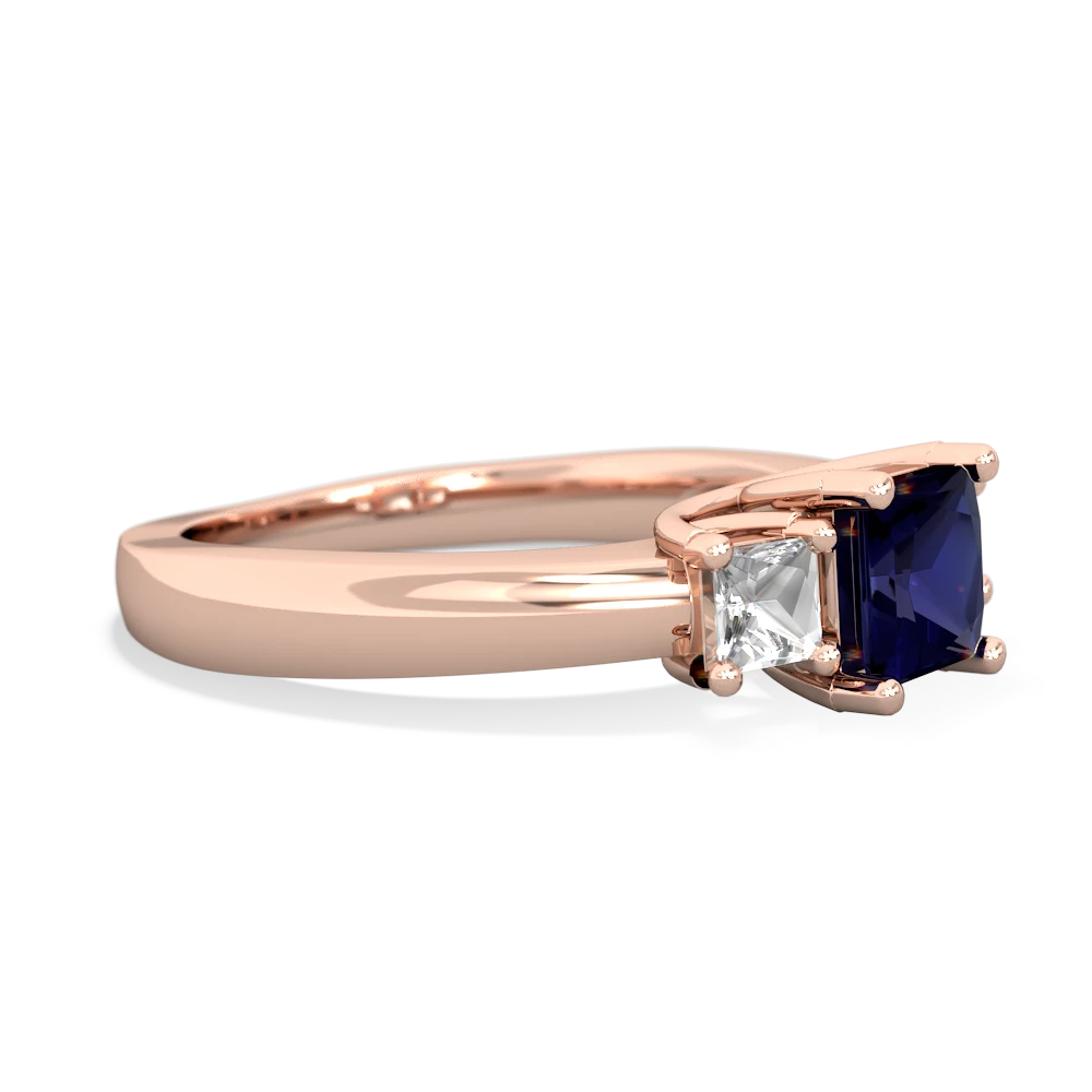 Sapphire Three Stone Trellis 14K Rose Gold ring R4015