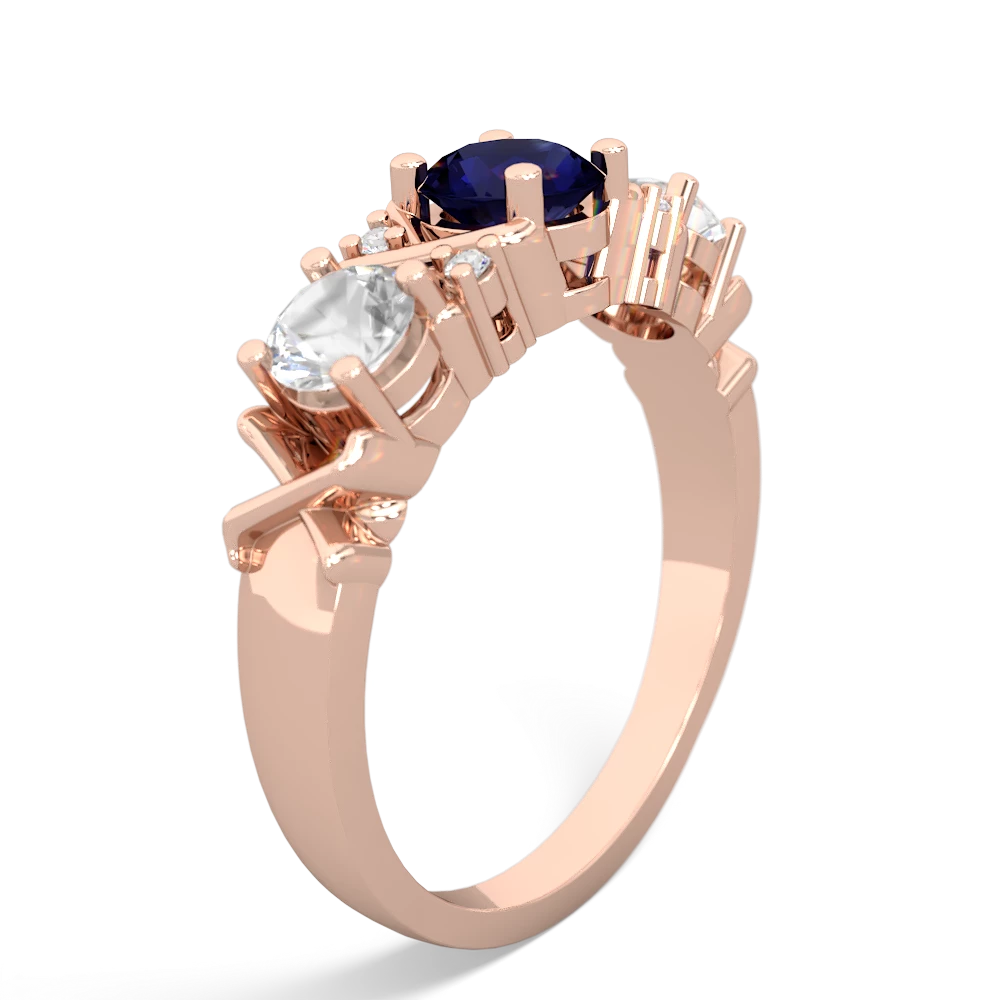 Sapphire Hugs And Kisses 14K Rose Gold ring R5016