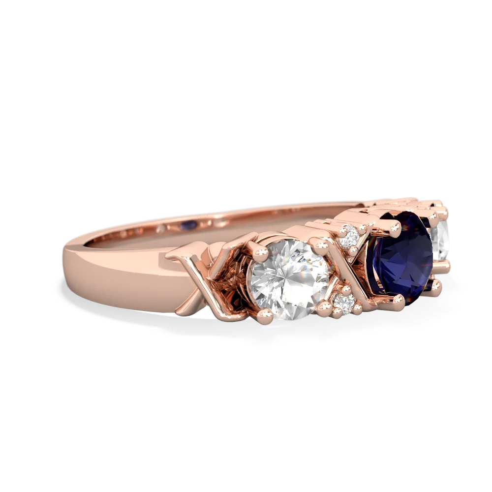 Sapphire Hugs And Kisses 14K Rose Gold ring R5016