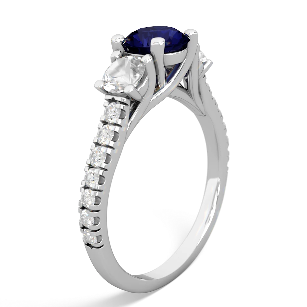 Sapphire Pave Trellis 14K White Gold ring R5500