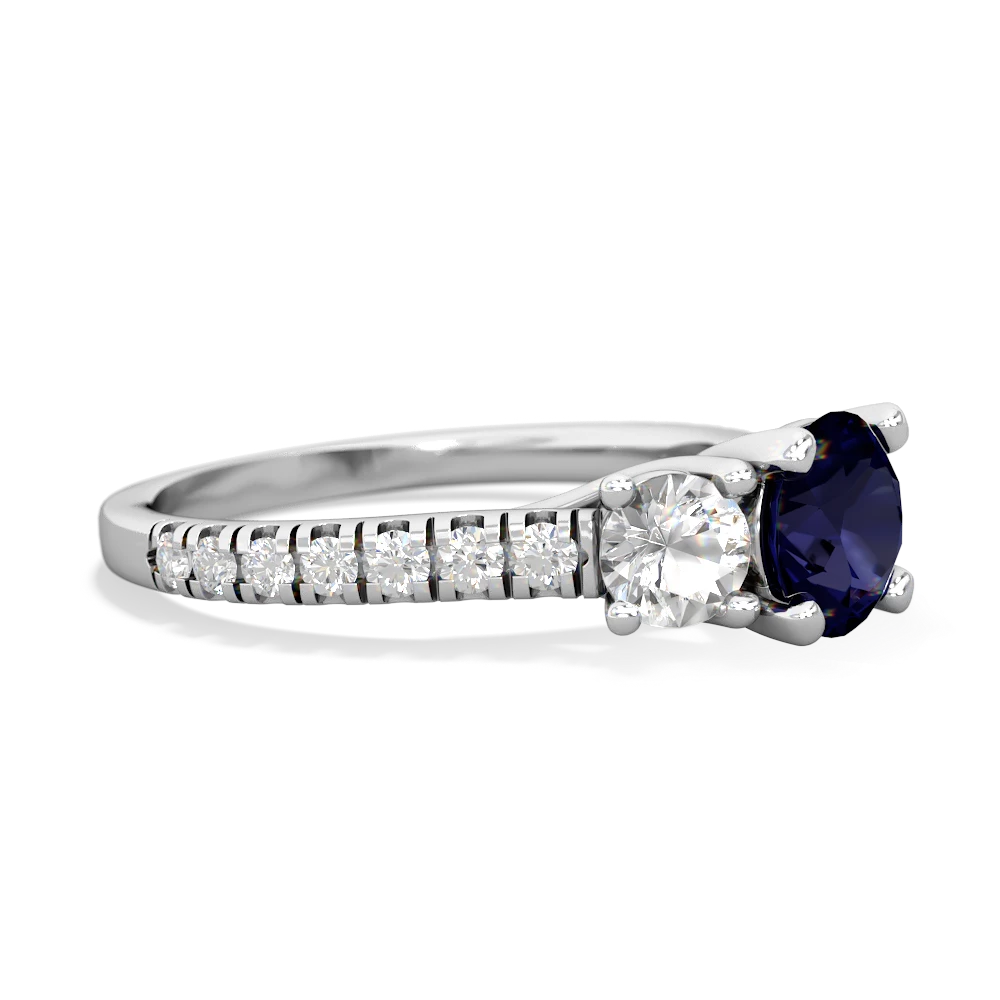 Sapphire Pave Trellis 14K White Gold ring R5500