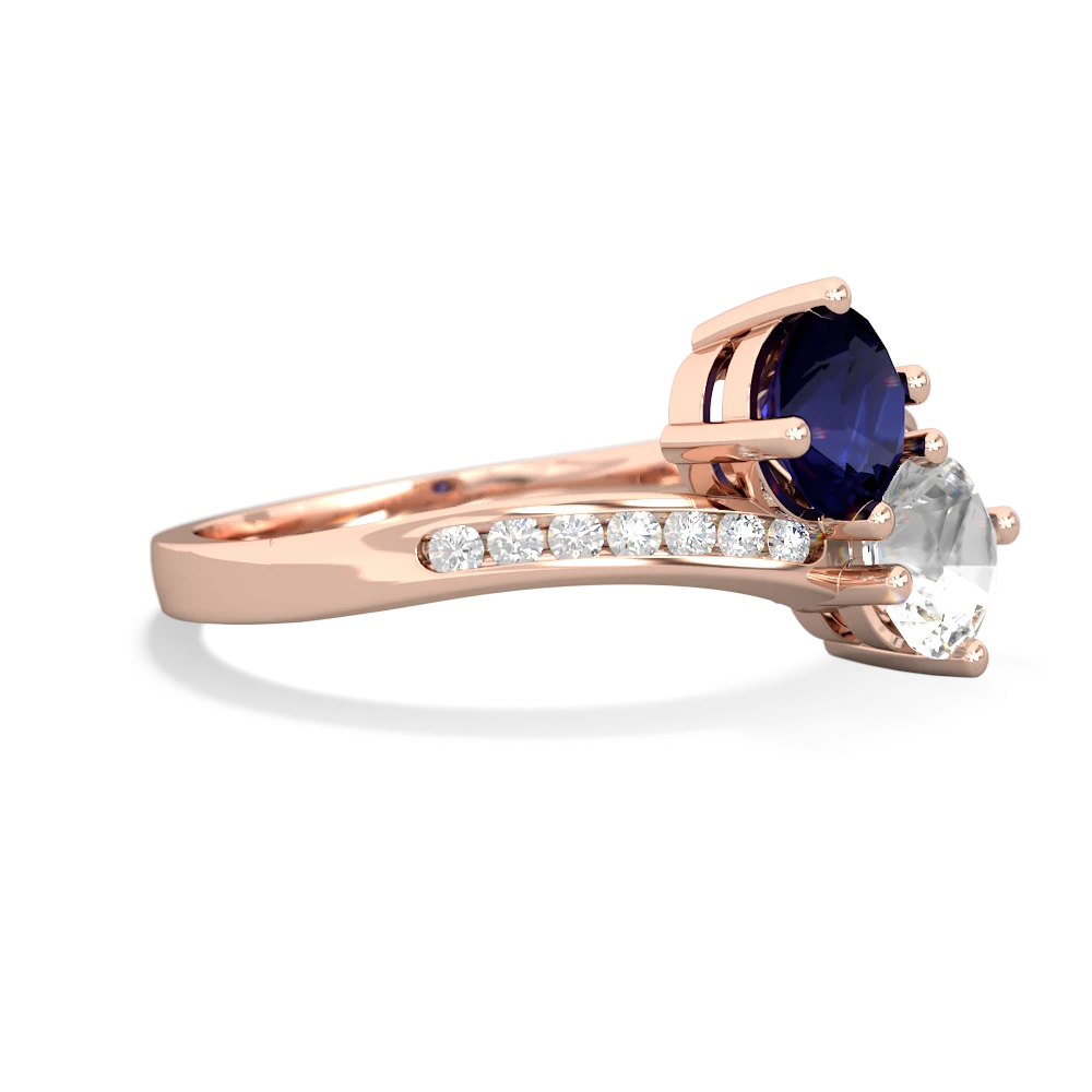 Sapphire Channel Set Two Stone 14K Rose Gold ring R5303