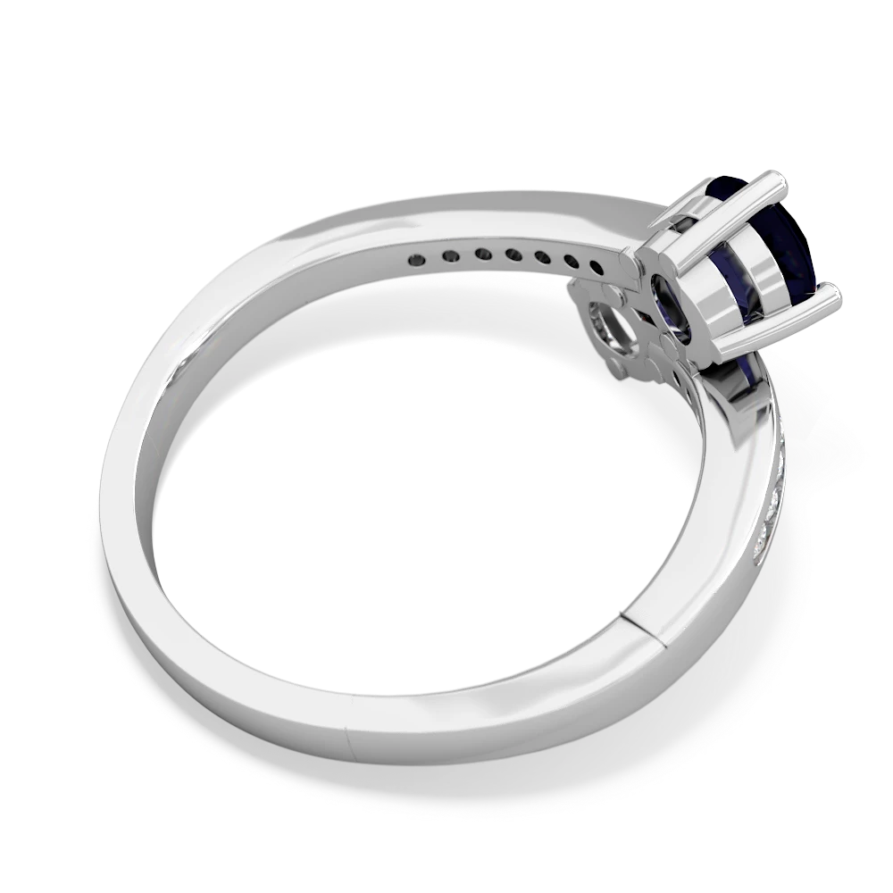 Sapphire Channel Set Two Stone 14K White Gold ring R5303