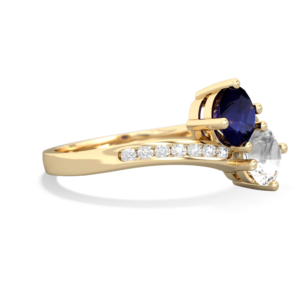 Sapphire Channel Set Two Stone 14K Yellow Gold ring R5303