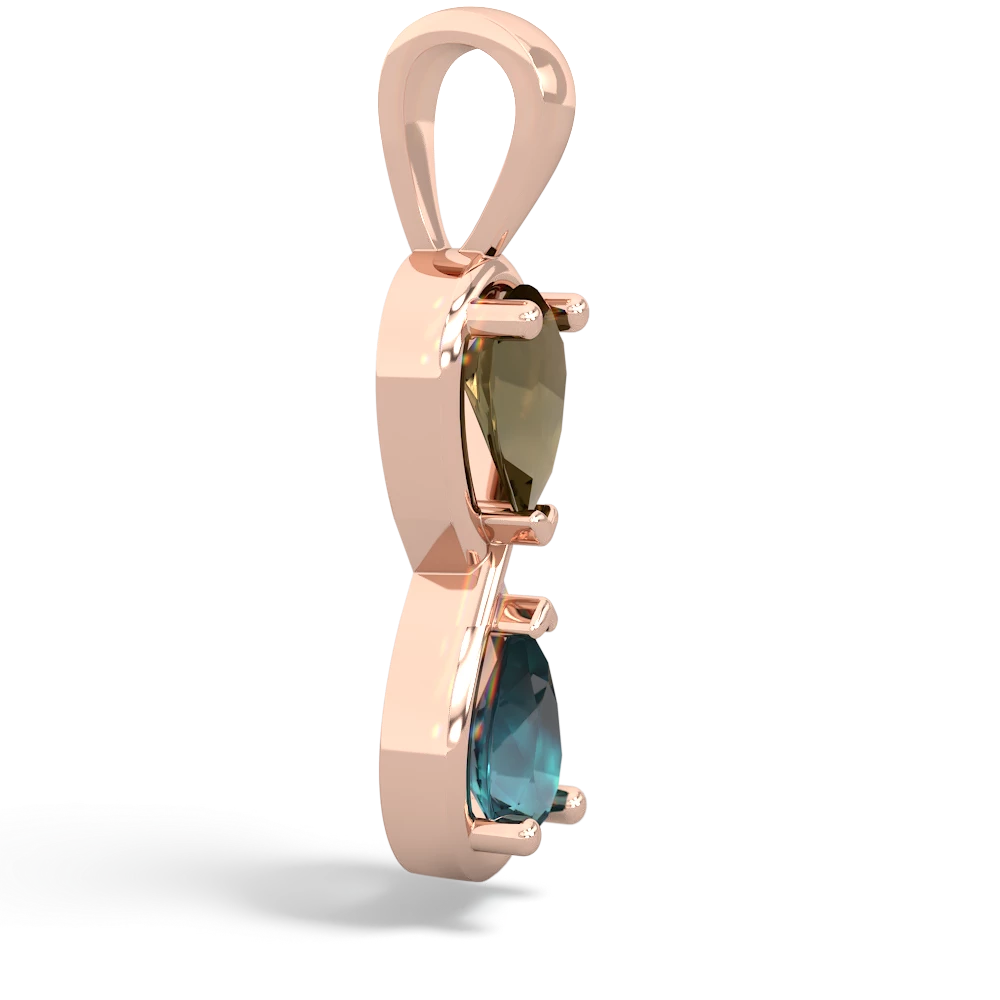 Smoky Quartz Infinity 14K Rose Gold pendant P5050