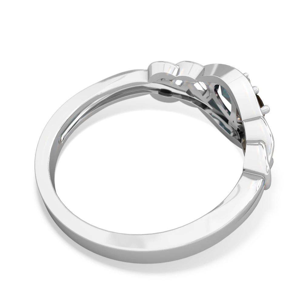 Smoky Quartz Celtic Love Knot 14K White Gold ring R5420