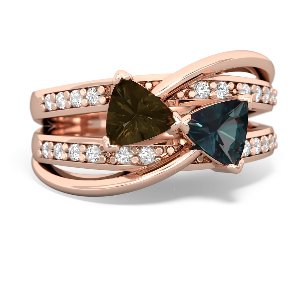 Smoky Quartz Bowtie 14K Rose Gold ring R2360