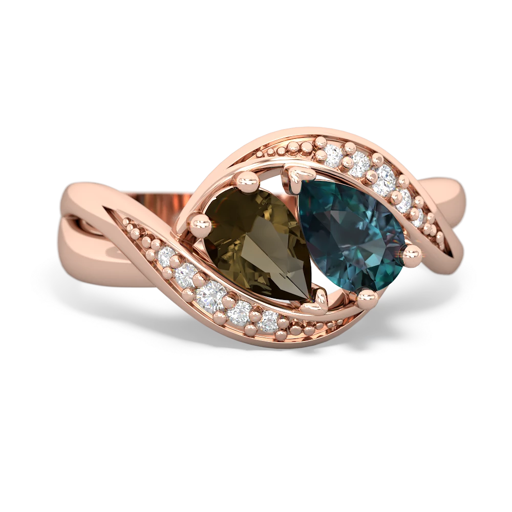 Smoky Quartz Summer Winds 14K Rose Gold ring R5342