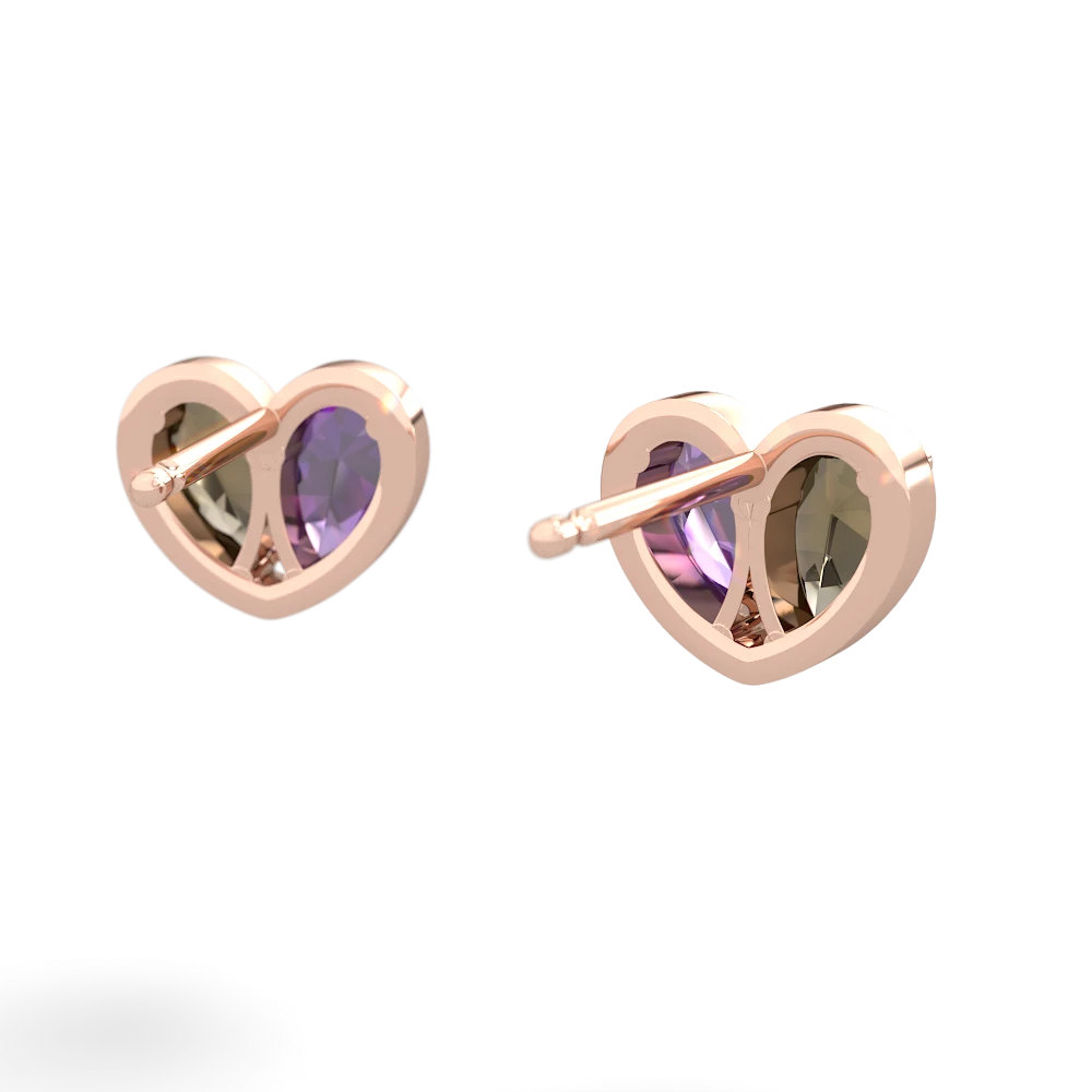 Smoky Quartz 'Our Heart' 14K Rose Gold earrings E5072