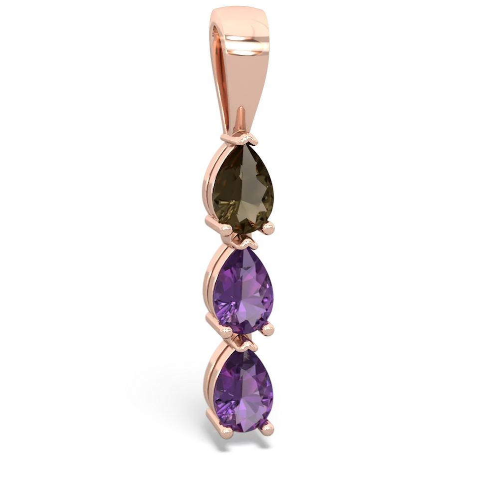 Smoky Quartz Dew Drops 14K Rose Gold pendant P2251