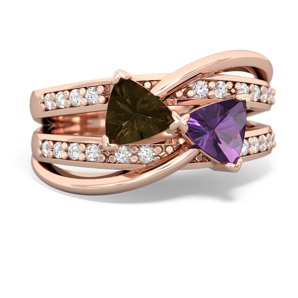 Smoky Quartz Bowtie 14K Rose Gold ring R2360