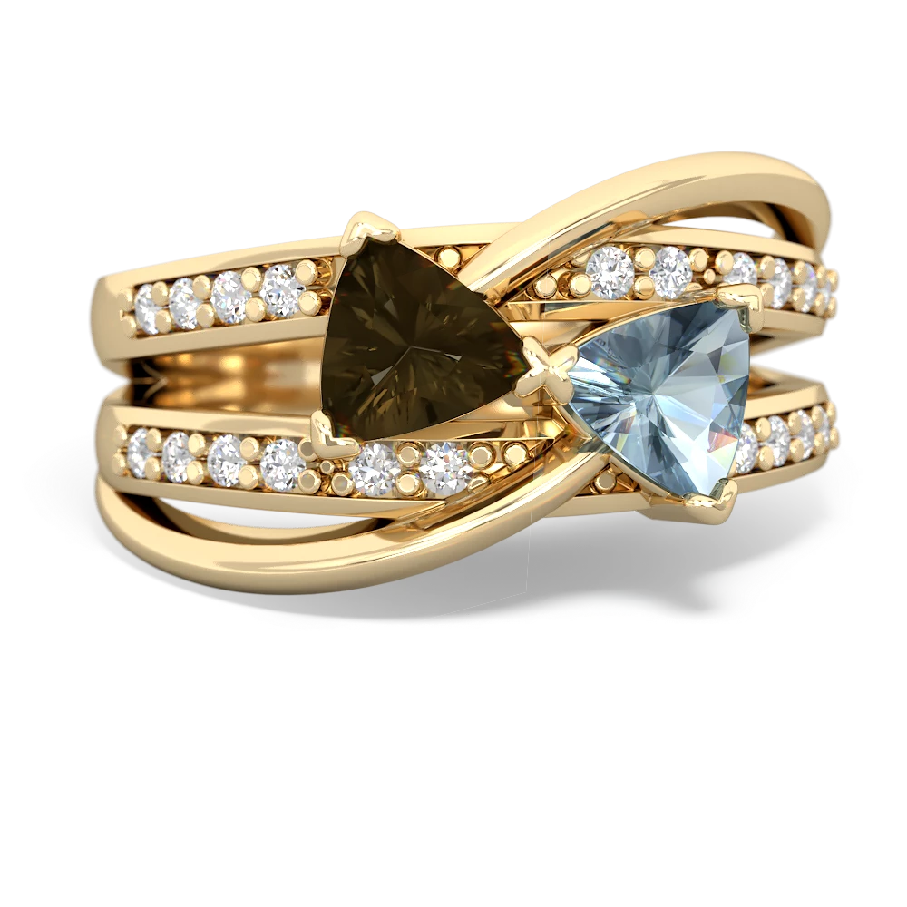 Smoky Quartz Bowtie 14K Yellow Gold ring R2360