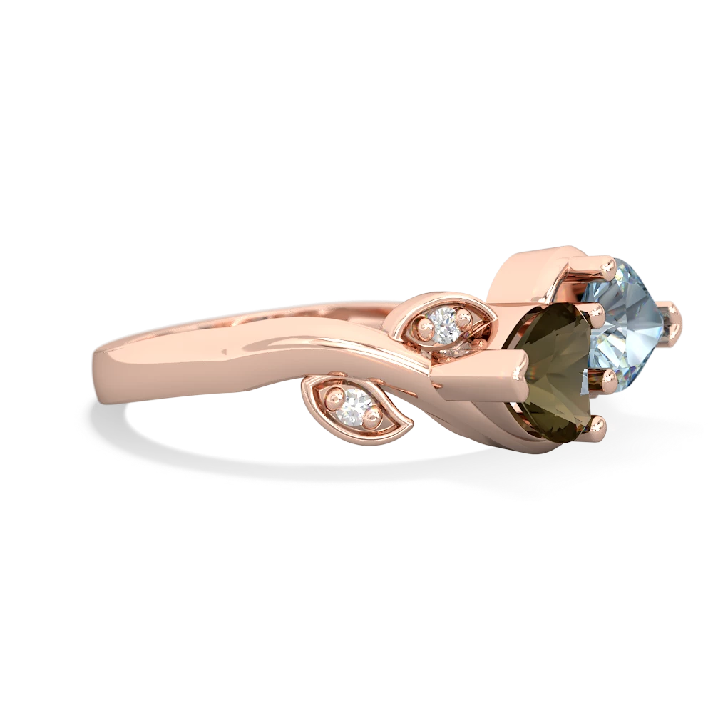 Smoky Quartz Floral Elegance 14K Rose Gold ring R5790